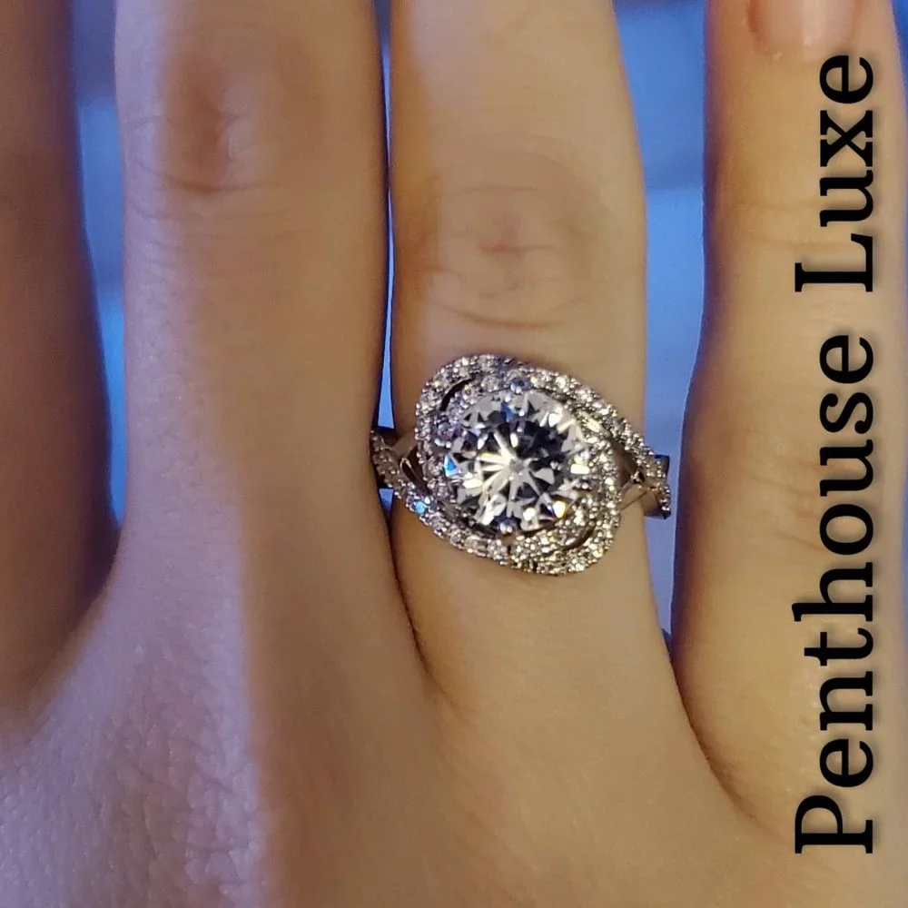 ALMOST GONE! 🔥CLEARANCE Galaxy Vortex Brilliant Cut Diamond Silver Ring - Picture 2 of 6